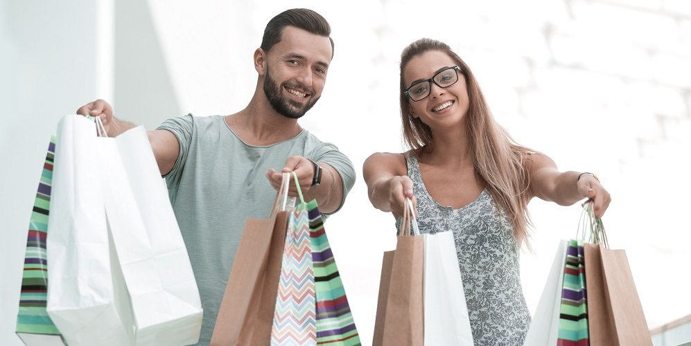 Couple Shopping with Bags